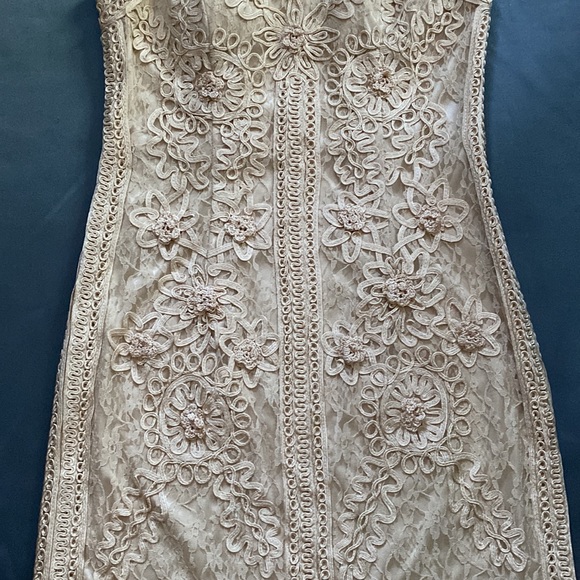 SUE WONG nude cocktail dress Small - Picture 13 of 13